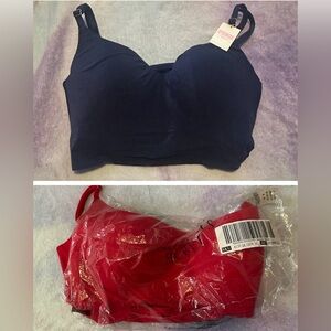 TWO NEW PINK Victoria’s Secret Wireless / Lightly Lined Push Up Lounge Bras M